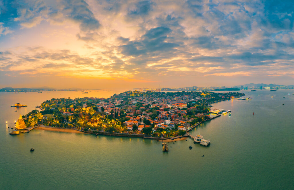 Night view of Gulangyu Island, Xiamen, China