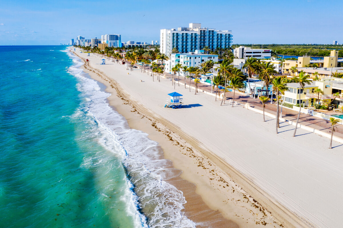 Aerial View of Hollywood Beach.