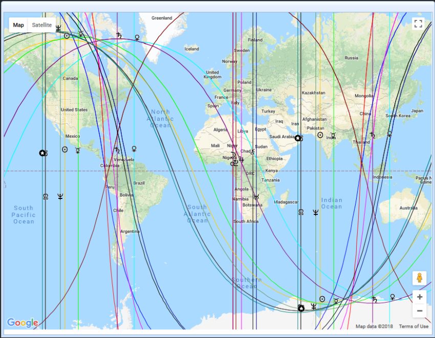 Astrocartography Map Lines