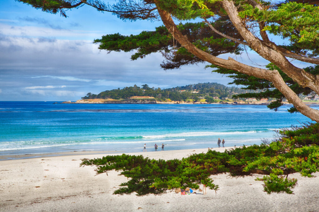 Panoramic view of the ocean at Carmel-by-the-Sea in California