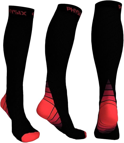 Physix Gear compression socks for improved circulation during long flights