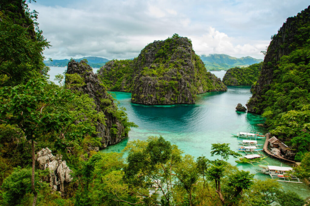 Panoramic view of the nature landscape of Coron, Palawan, Philippines