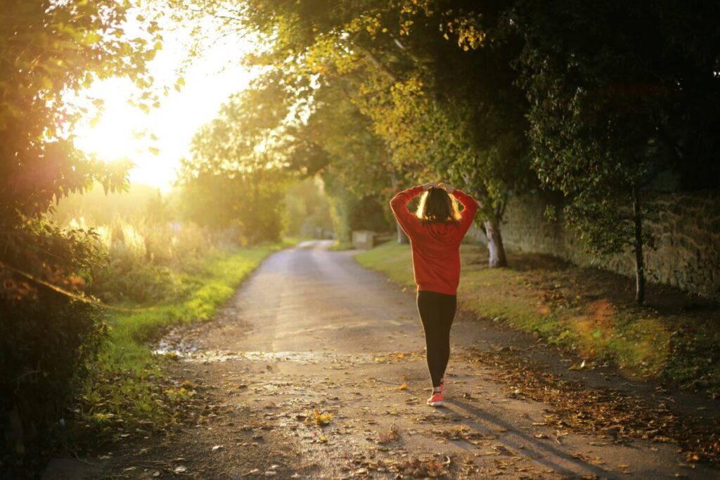 Take a brisk walk or do some light exercise when you arrive. 
