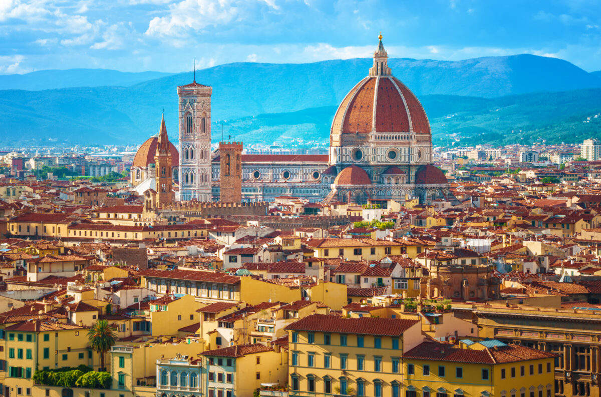 Piazza della Signoria with Palazzo Vecchio in Florence, Italy