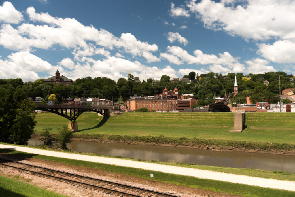 Panoramic view of Galena historical town in Illinois