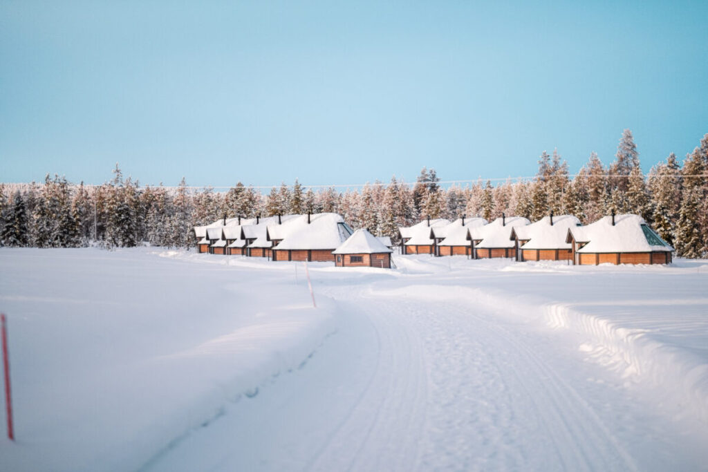 Panoramic view of the Glass Igloos in Norway