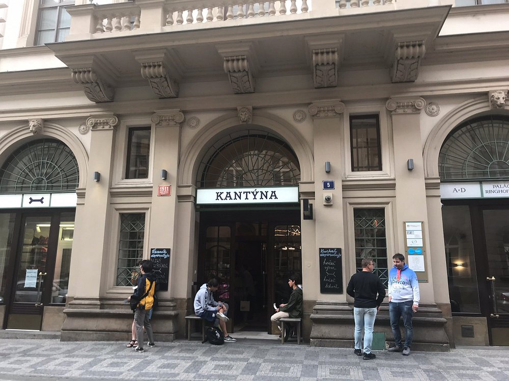 Exterior of the Kantyna Meat dish restaurant in  Prague, Czech Republic