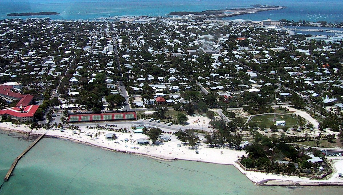 Aerial view of Key West, looking north.