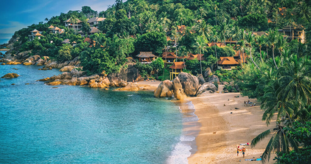 Panoramic view of the beautiful beach in Koh Samui, Thailand