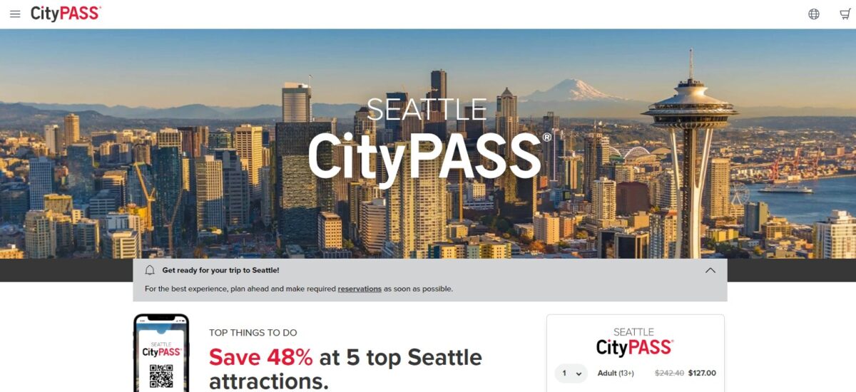 Seattle CityPASS Website Page