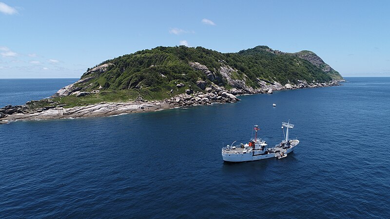 Panoramic view of the dangerous Snake Island, Brazil