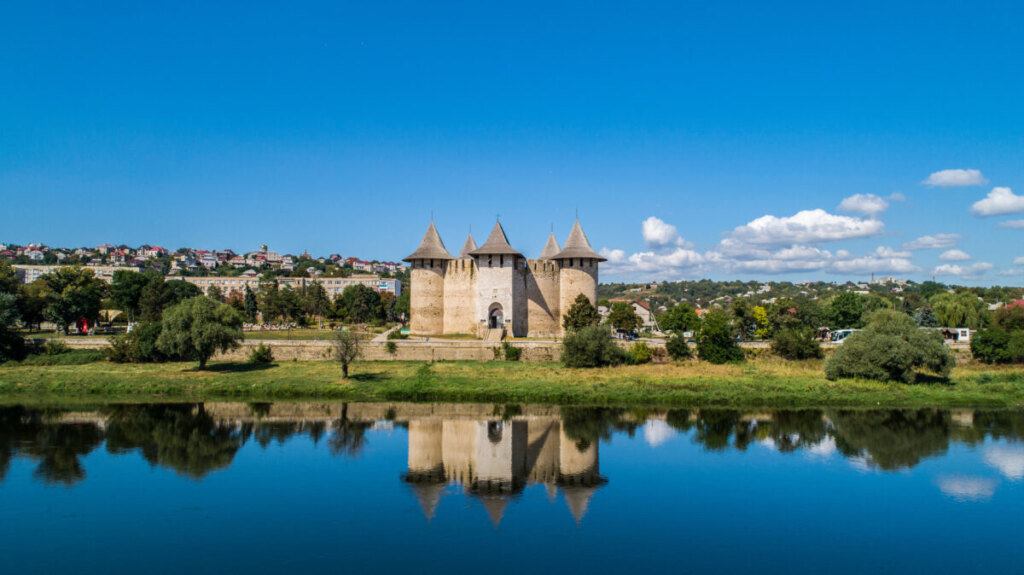 Panoramic view of the Soroca Fortress and skyline in Moldova