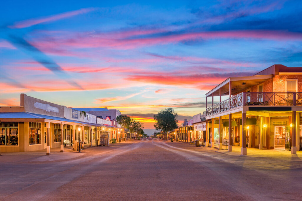 Sunset view in Tombstone, Arizona