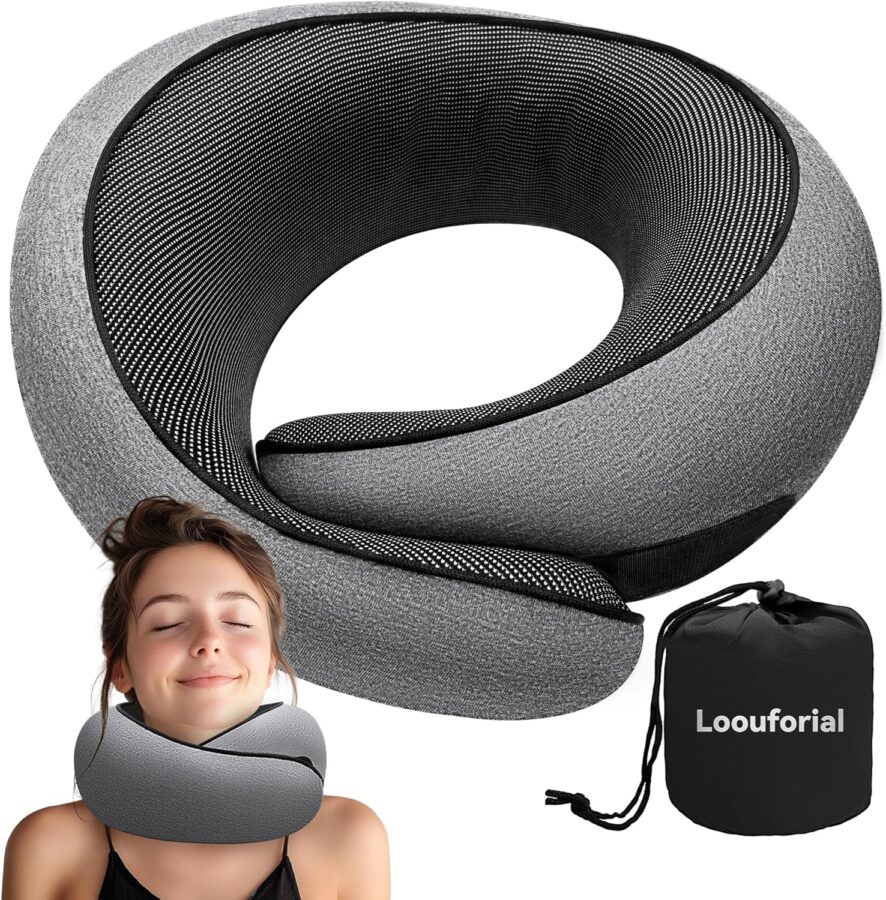 Cabeau Evolution S3 memory foam travel pillow with ergonomic support for long flights