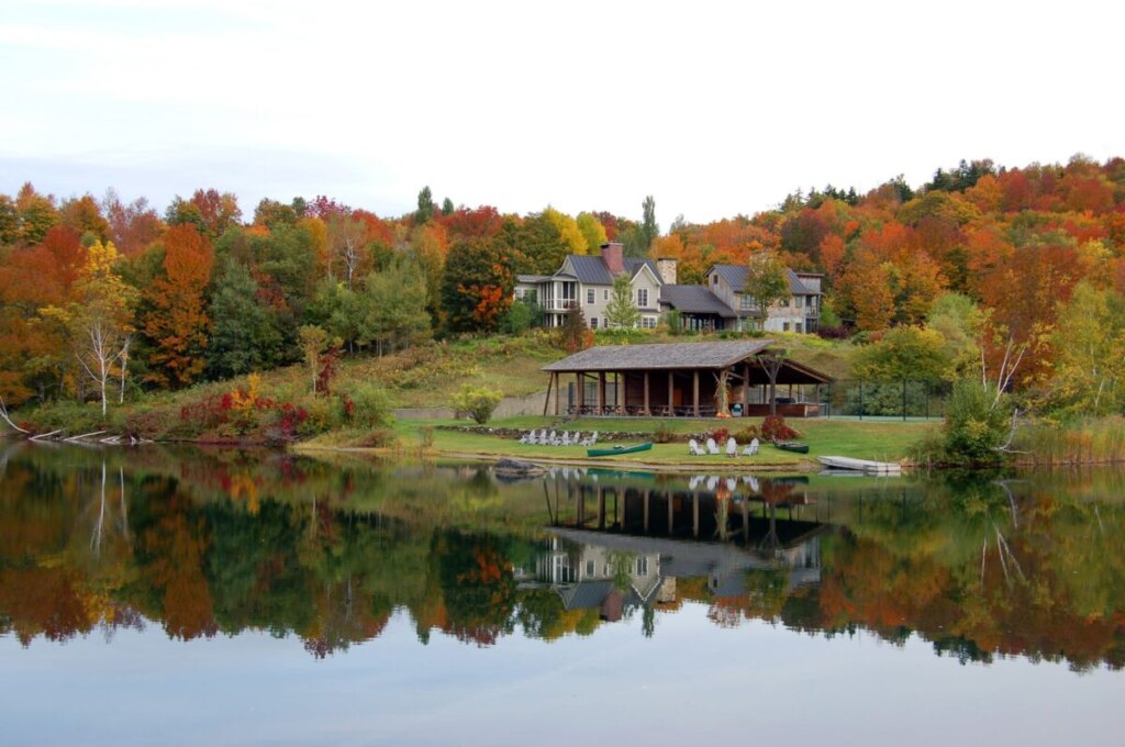 Luxurious Twin Farms Vermont accommodation surrounded by scenic mountain views